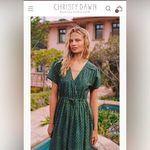 Christy Dawn- The Dawn Dress in Green Petunia Dot